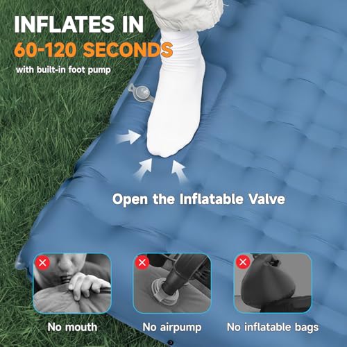 Extra-Wide 6-Inch Sleeping Pad with Pillow and Foot Pump