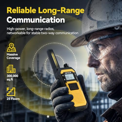 Retevis RB48 Waterproof Heavy Duty Walkie Talkies(2 Pack) Yellow