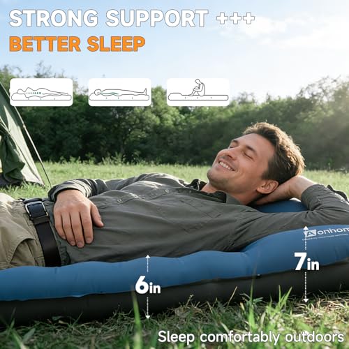 Extra-Wide 6-Inch Sleeping Pad with Pillow and Foot Pump