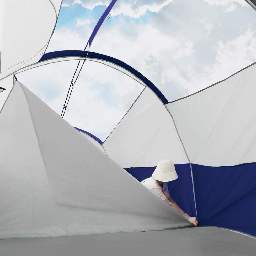 12-Person Three-Room Family Camping Tent with Rainfly