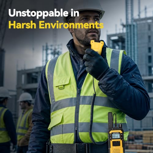 Retevis RB48 Waterproof Heavy Duty Walkie Talkies(2 Pack) Yellow