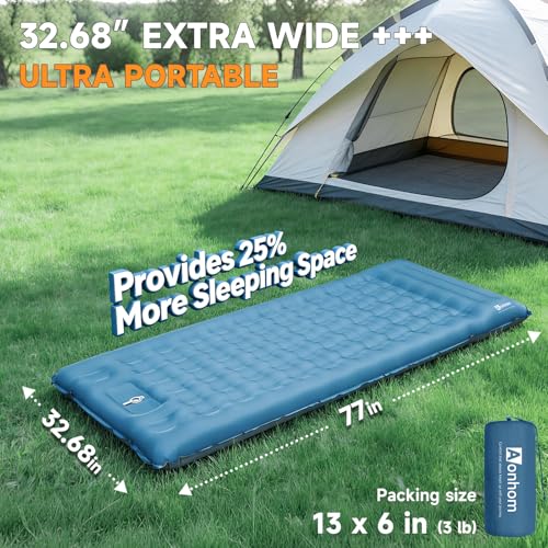 Extra-Wide 6-Inch Sleeping Pad with Pillow and Foot Pump