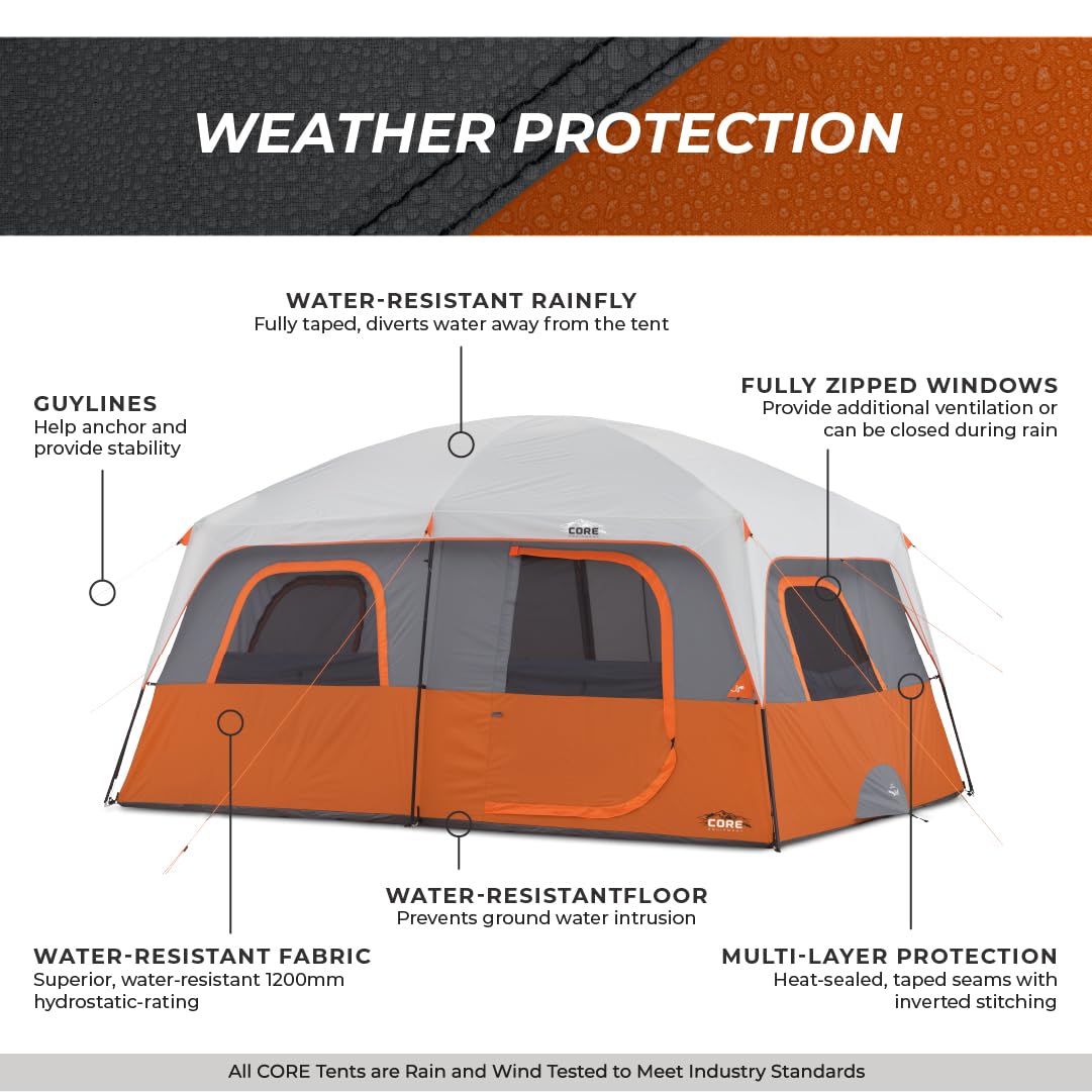 Large Multi-Room Cabin Tent for Family Camping