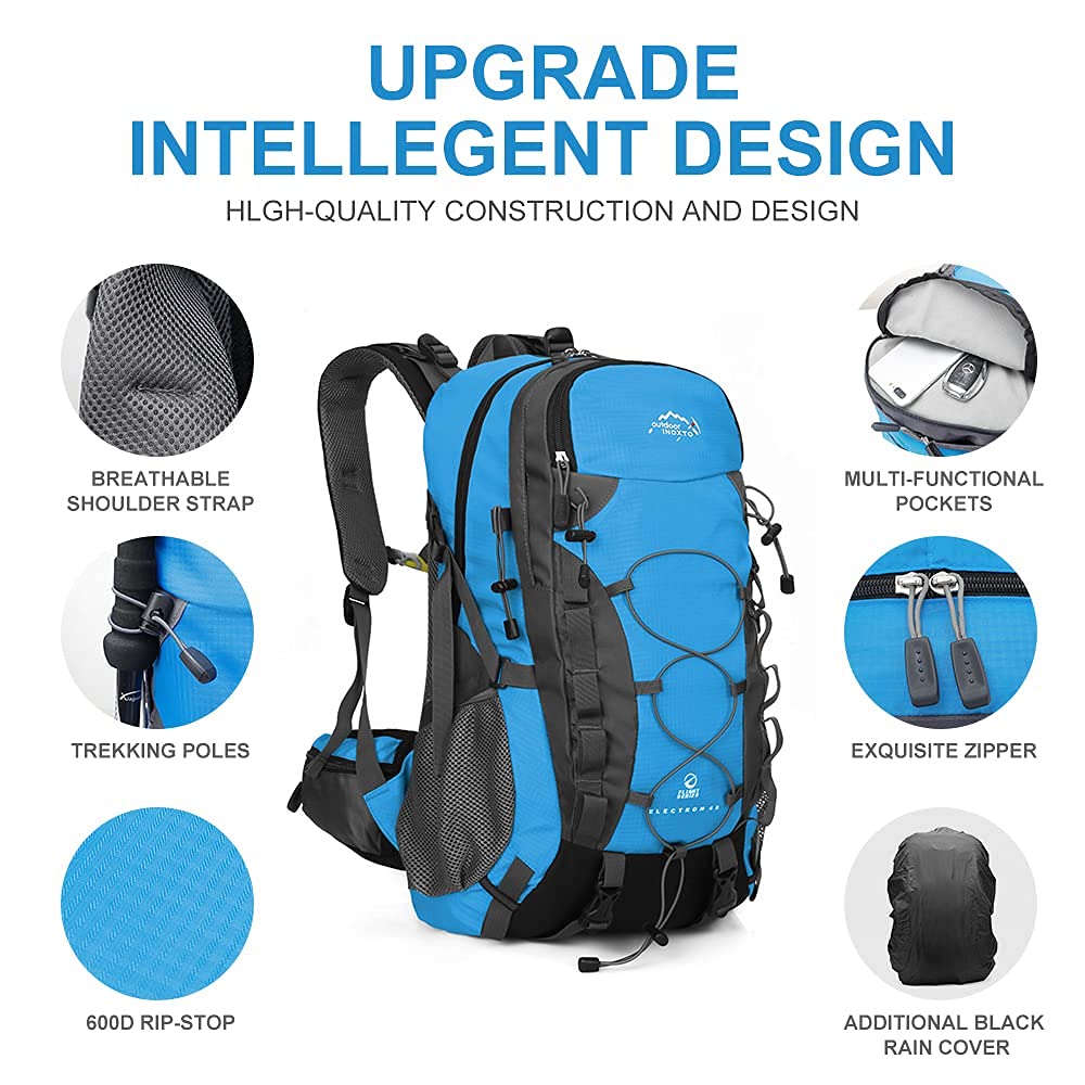 Lightweight 40L Hiking Backpack with Waterproof Rain Cover