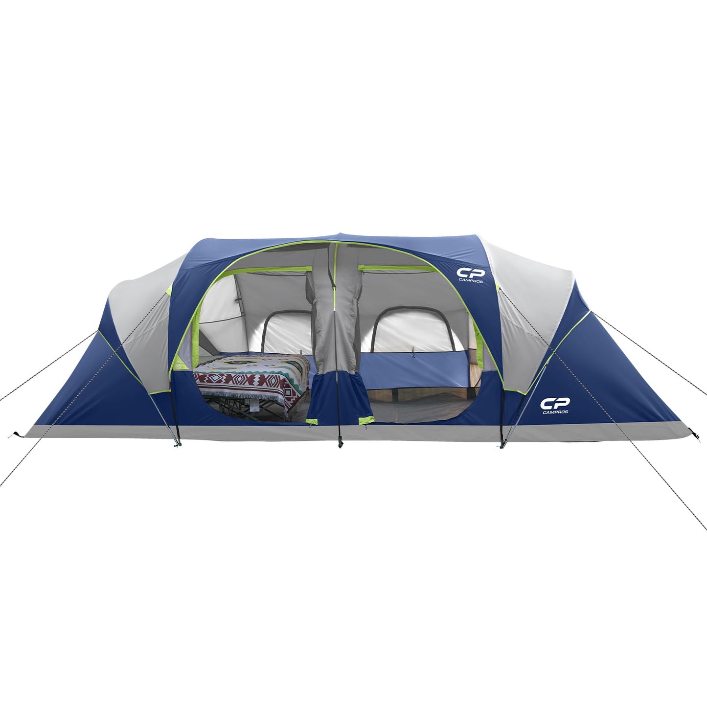 12-Person Three-Room Family Camping Tent with Rainfly