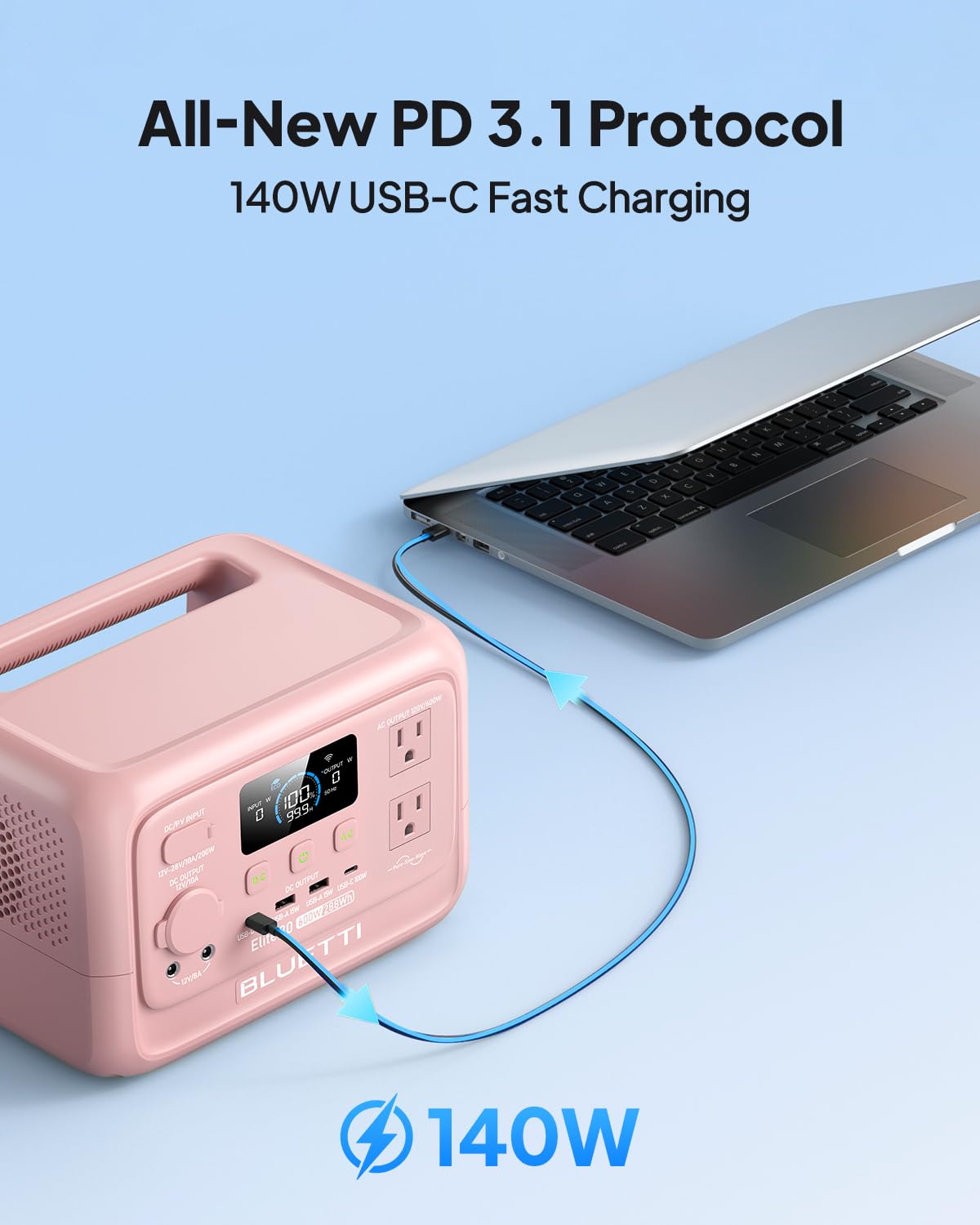 288Wh LiFePO4 Portable Power Station with 600W Output