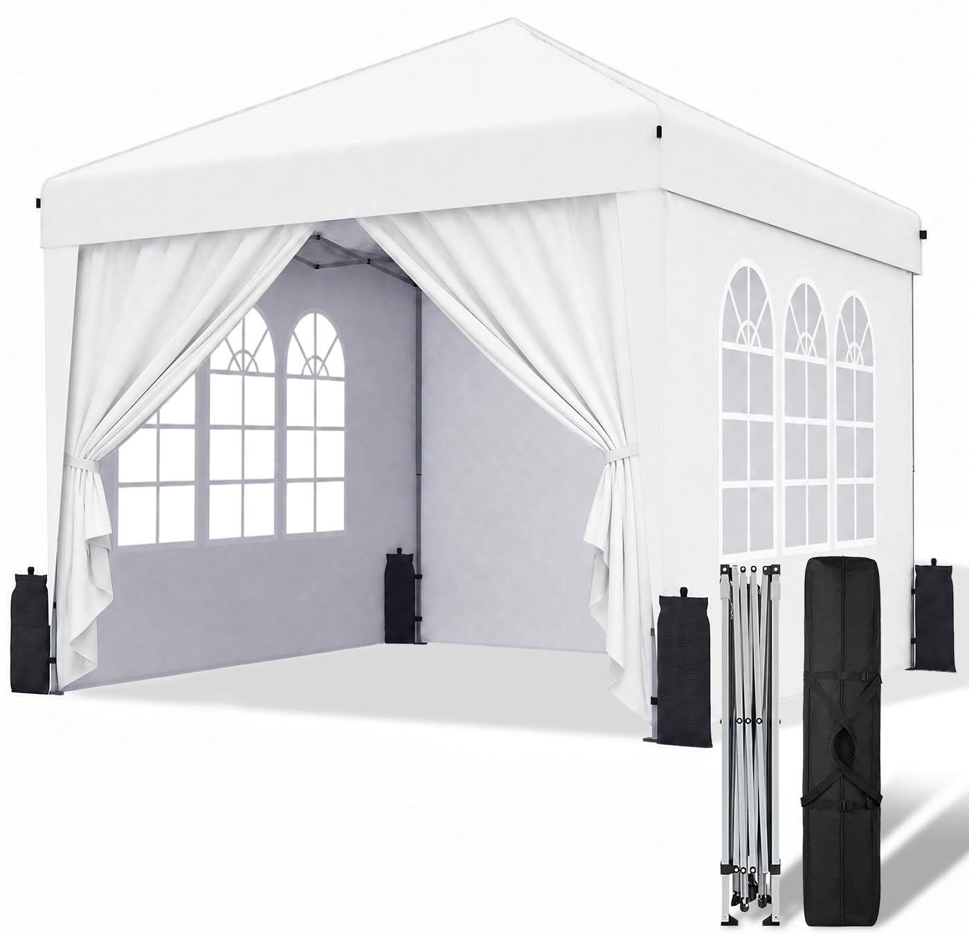 10x10 Pop-Up Canopy Tent with Sidewalls & Carry Bag