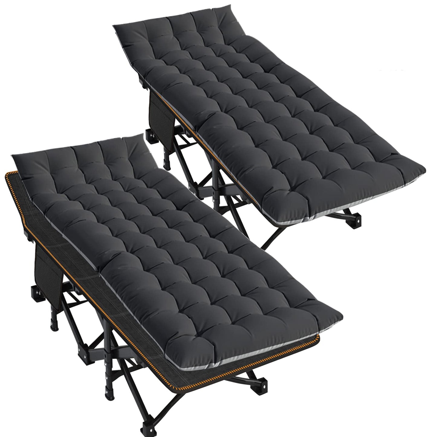 Extra-Wide Heavy-Duty Folding Camping Cot with Carry Bag