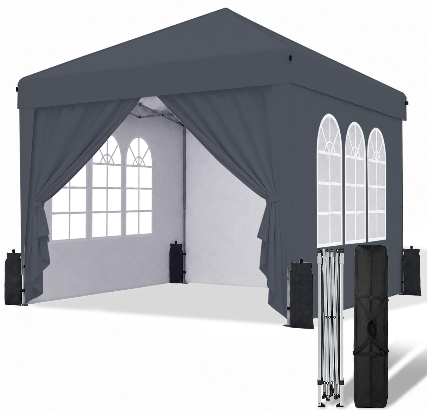 10x10 Pop-Up Canopy Tent with Sidewalls & Carry Bag