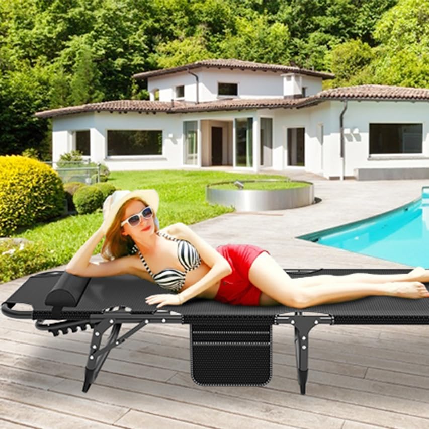 Extra-Wide Heavy-Duty Folding Camping Cot with Carry Bag