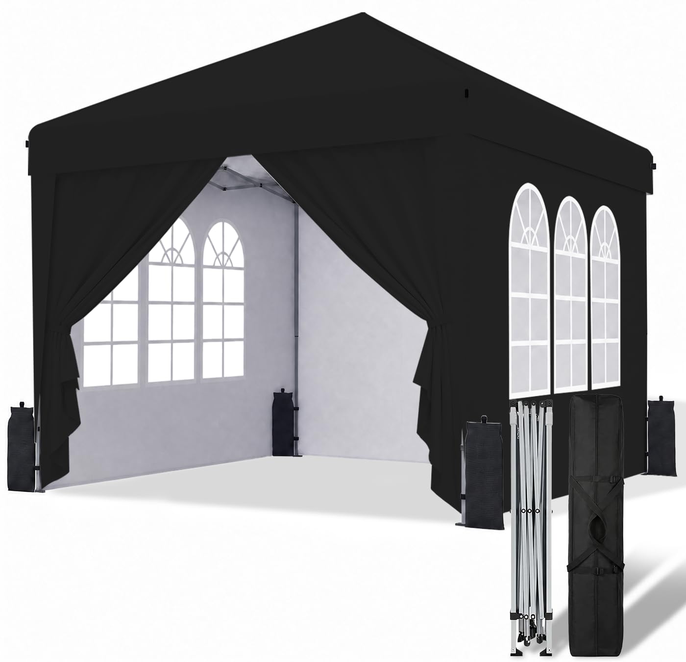 10x10 Pop-Up Canopy Tent with Sidewalls & Carry Bag