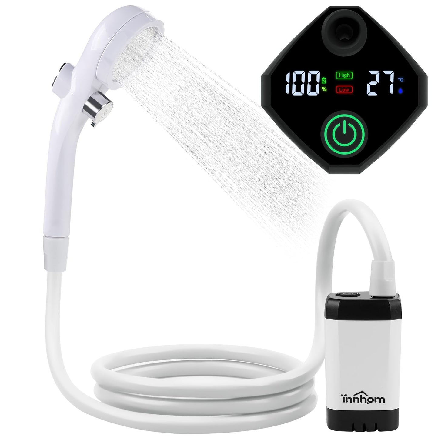 Rechargeable Portable Camping Shower with LED Display