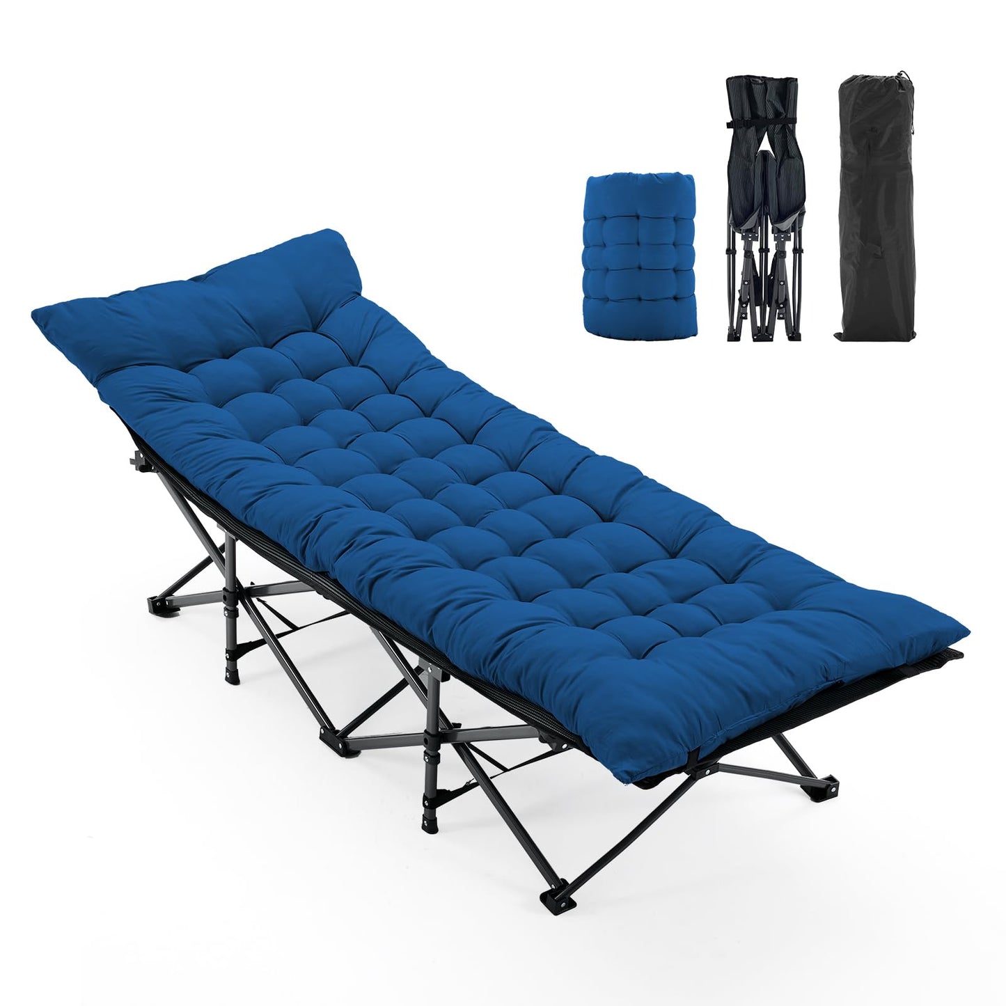 Portable Folding Camping Cot with 3.5-Inch Cushion