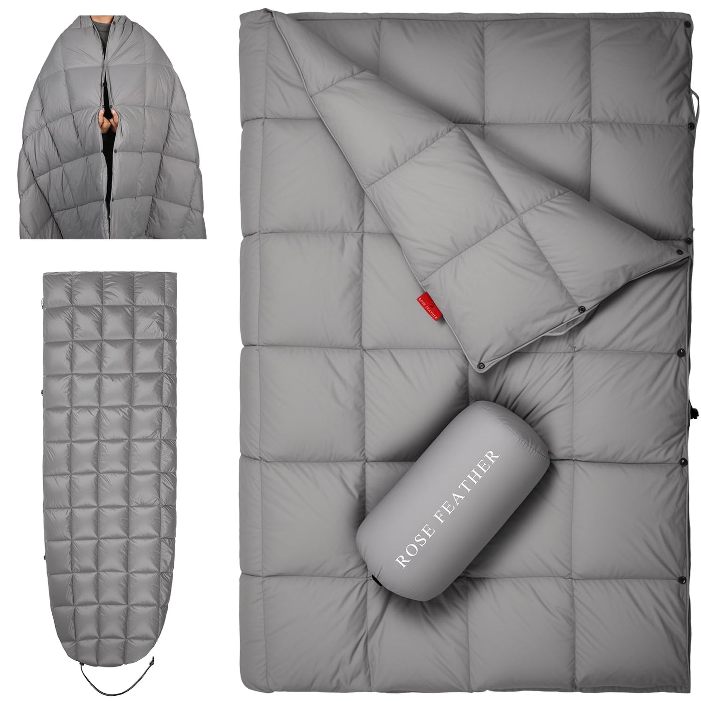 Lightweight Packable Down Camping Blanket and Travel Quilt