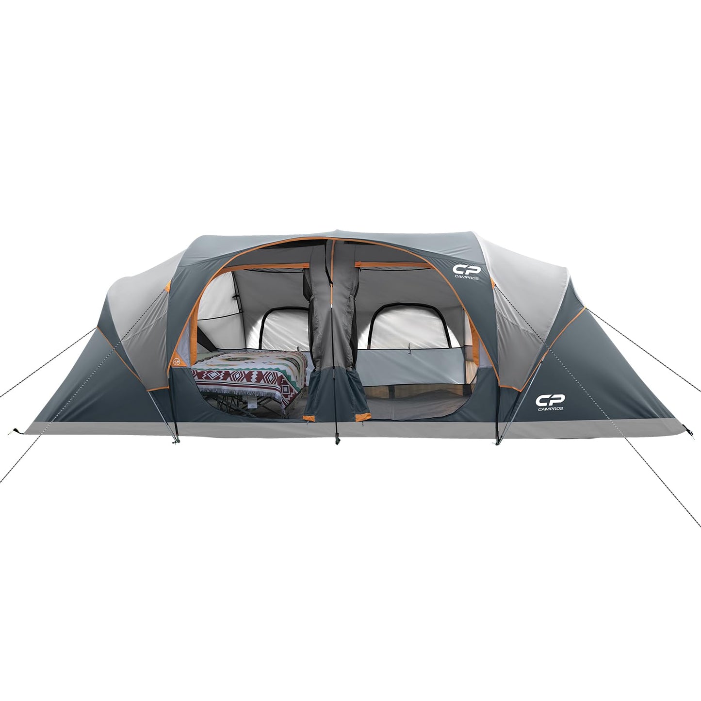 12-Person Three-Room Family Camping Tent with Rainfly