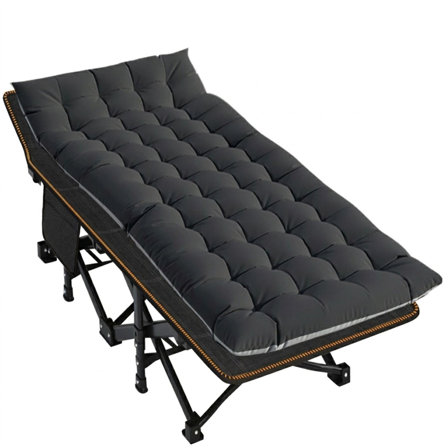 Extra-Wide Heavy-Duty Folding Camping Cot with Carry Bag