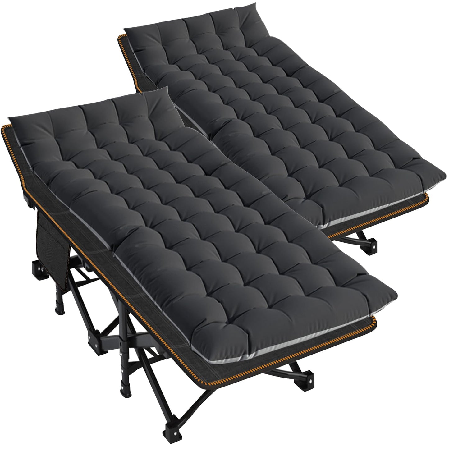 Extra-Wide Heavy-Duty Folding Camping Cot with Carry Bag