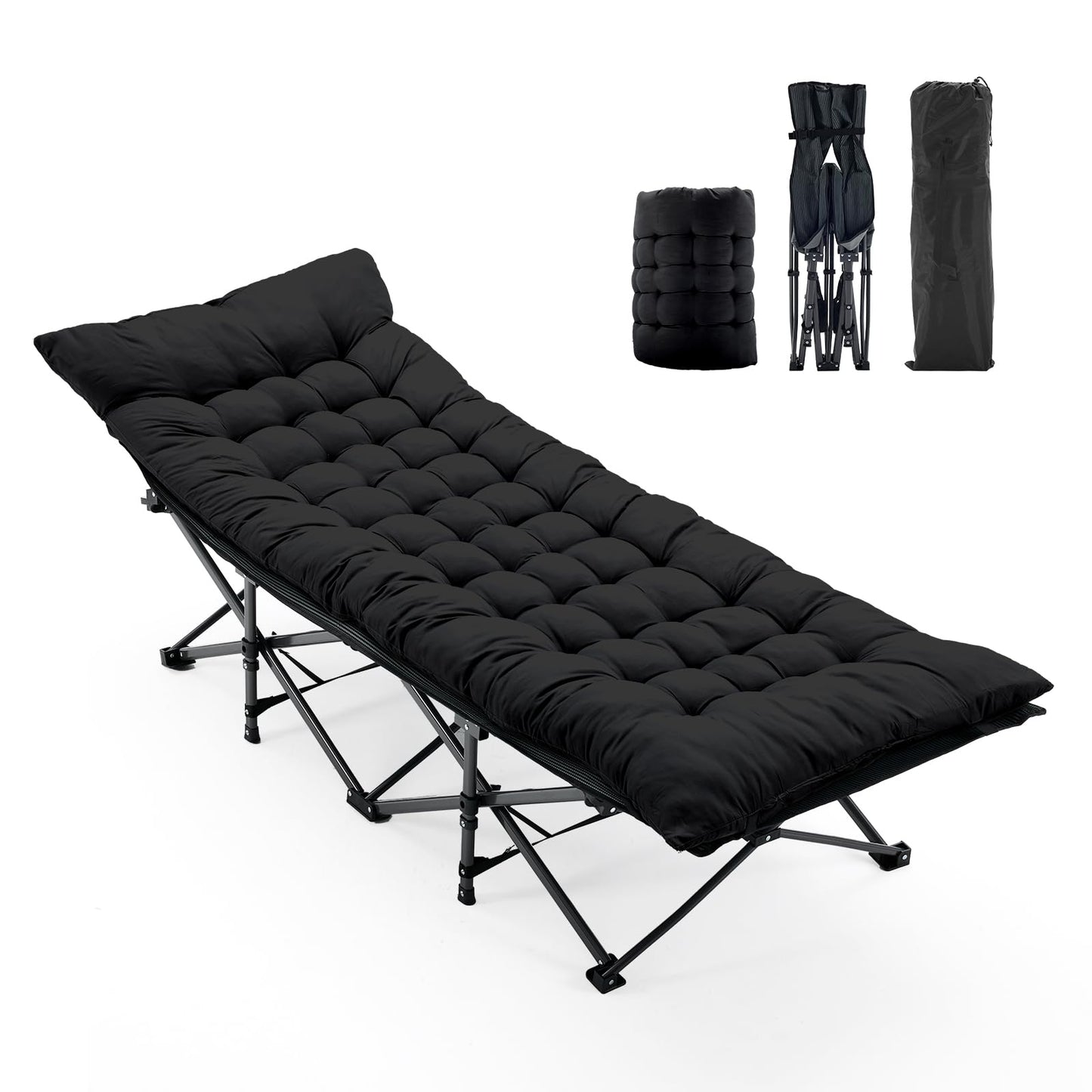 Portable Folding Camping Cot with 3.5-Inch Cushion