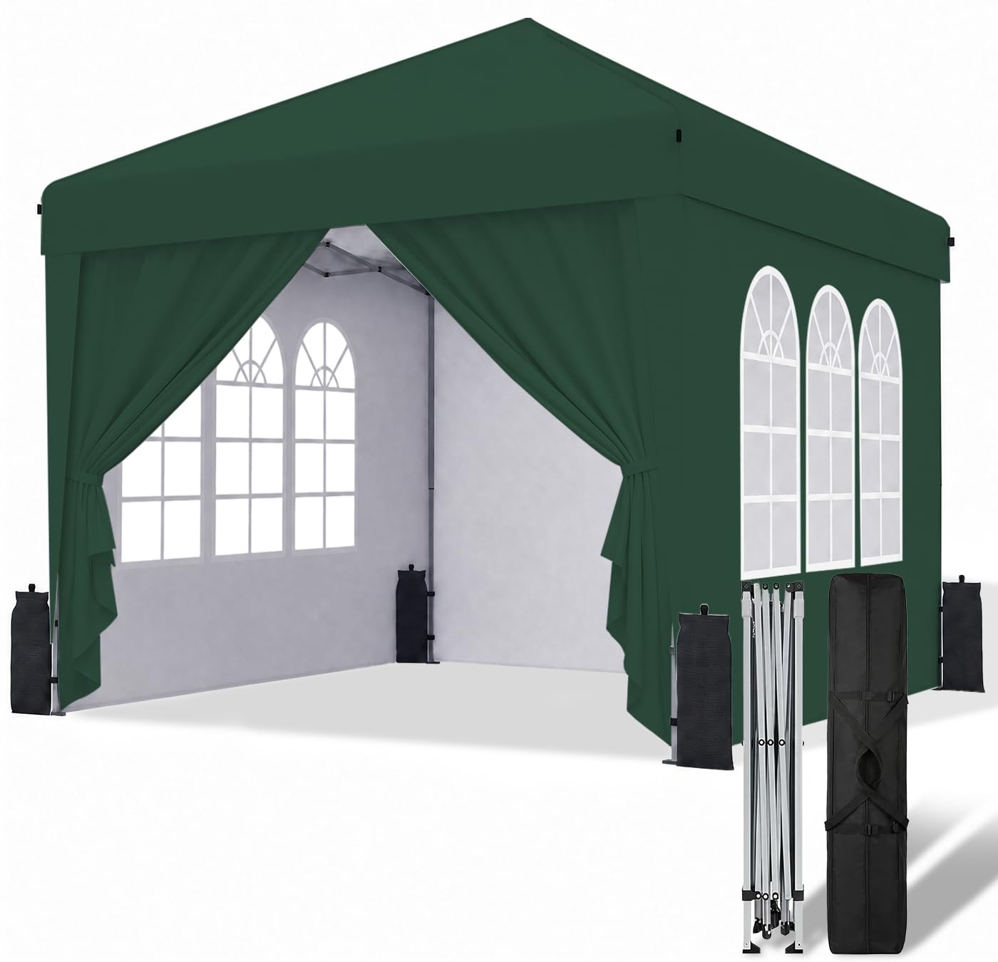 10x10 Pop-Up Canopy Tent with Sidewalls & Carry Bag
