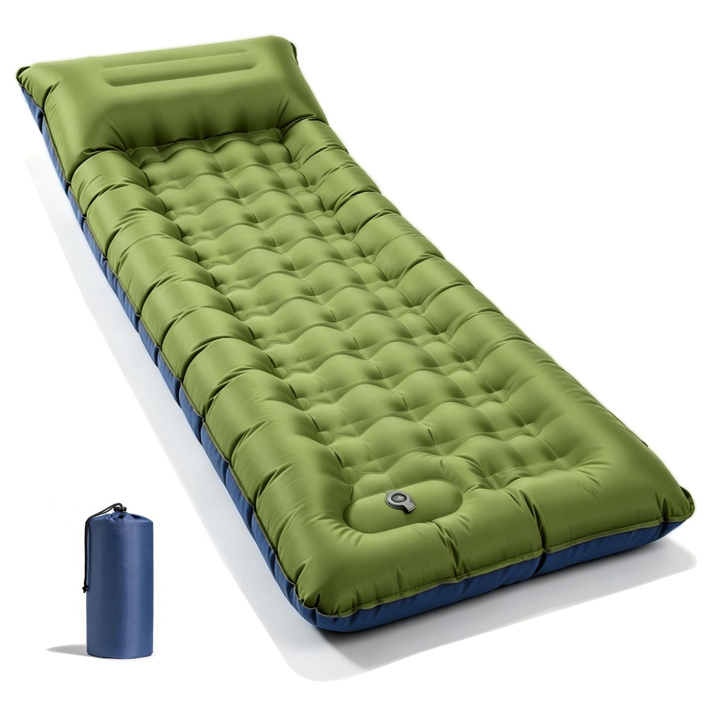 6-Inch Inflatable Sleeping Pad with Pillow and Foot Pump
