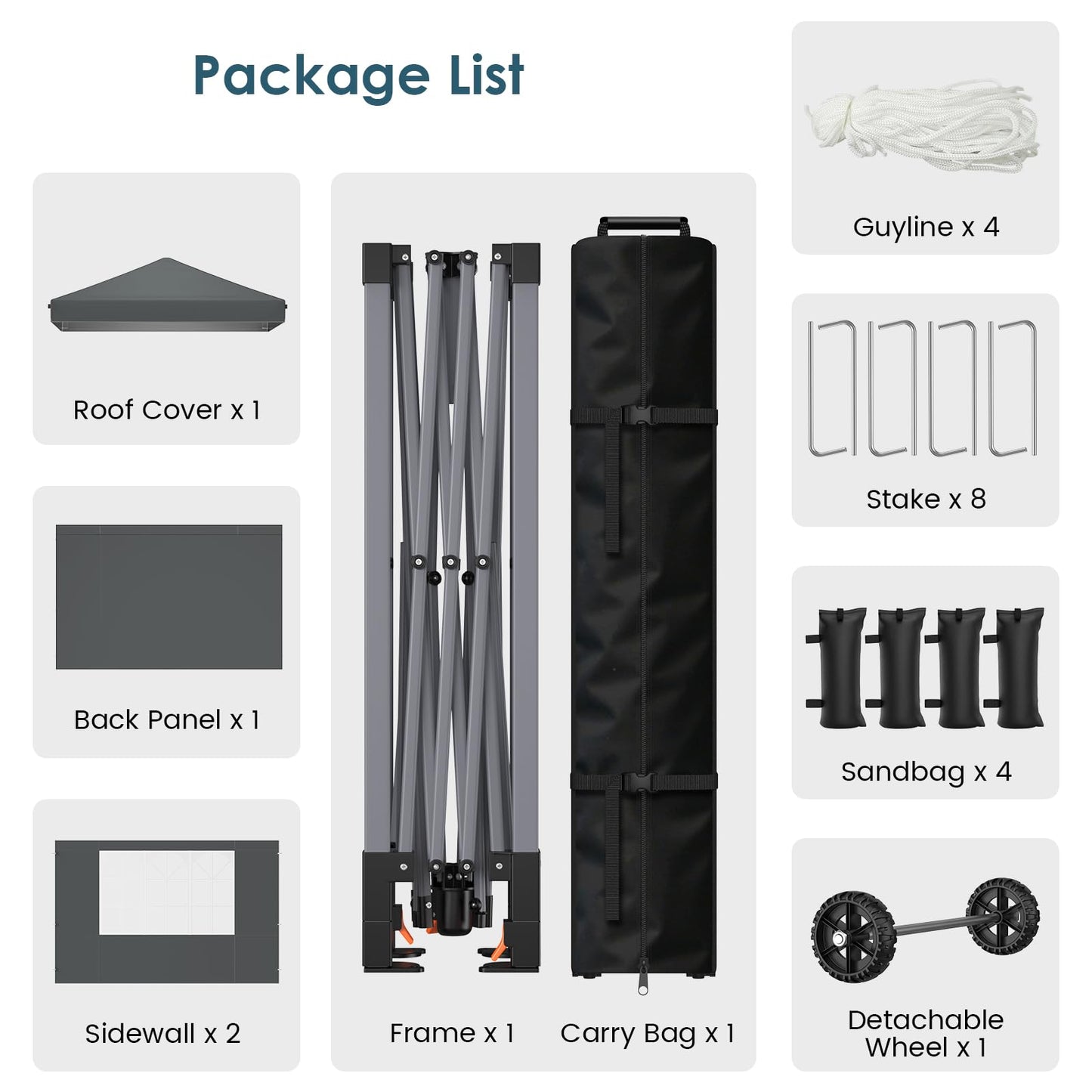 10x10 Pop-Up Canopy Tent with Silver-Coated Top for Camping & Events