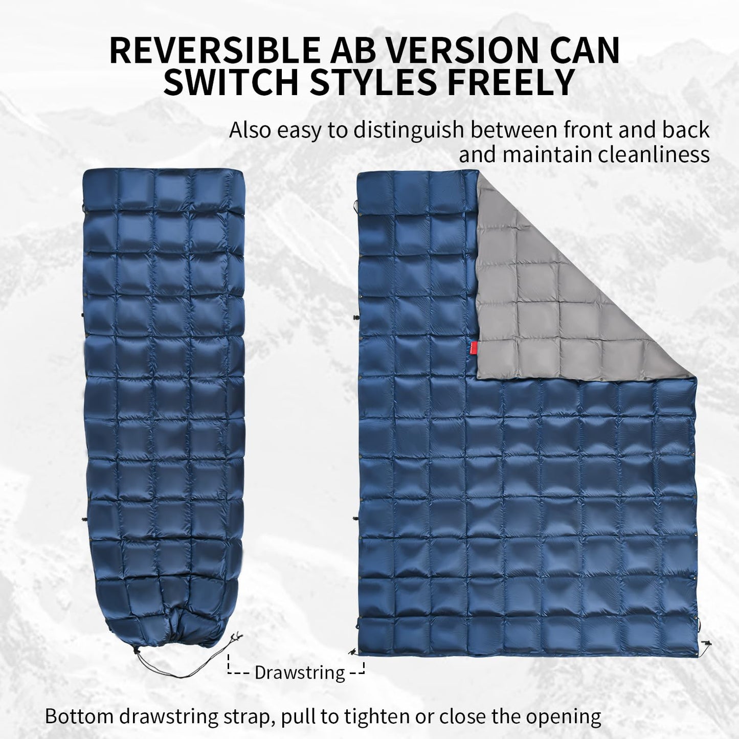 Lightweight Packable Down Camping Blanket and Travel Quilt