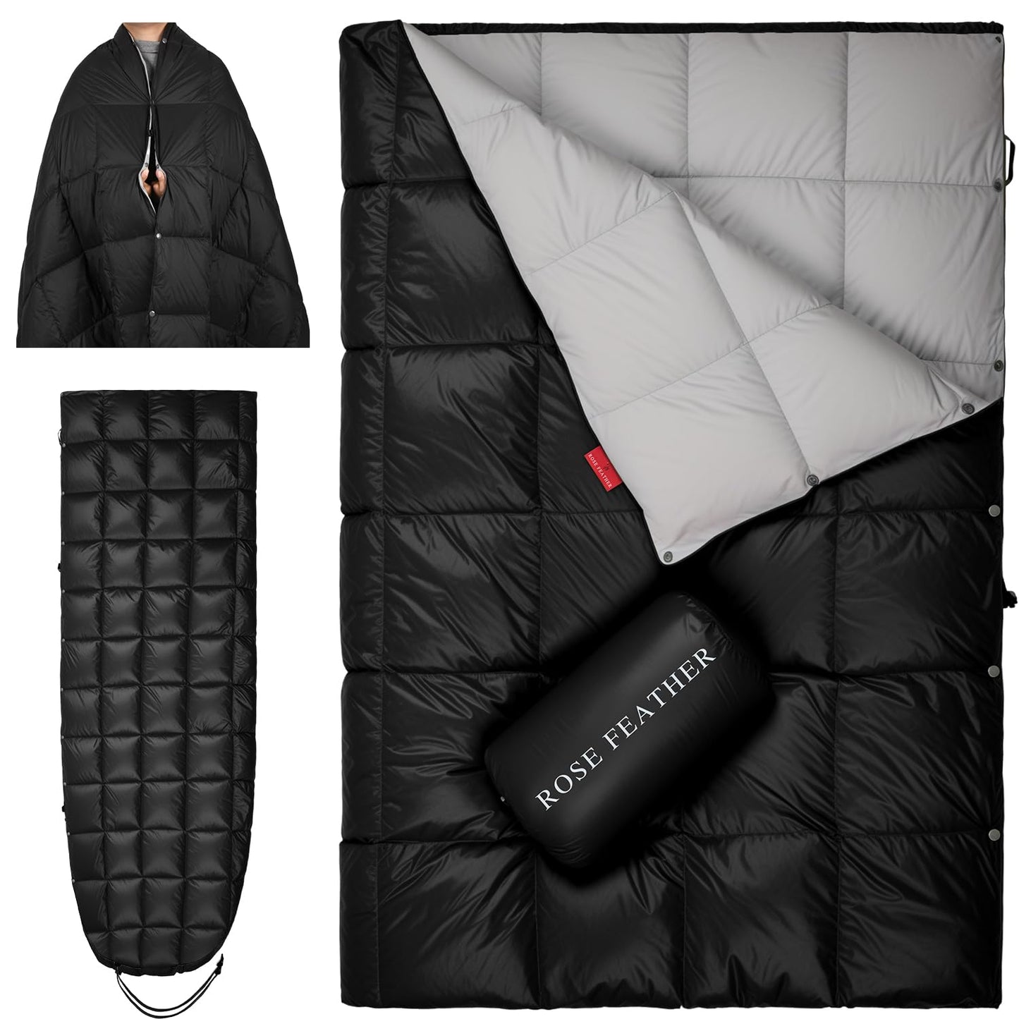 Lightweight Packable Down Camping Blanket and Travel Quilt