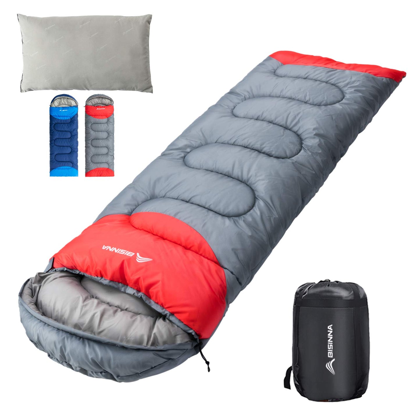 Lightweight 4-Season Sleeping Bag with Pillow