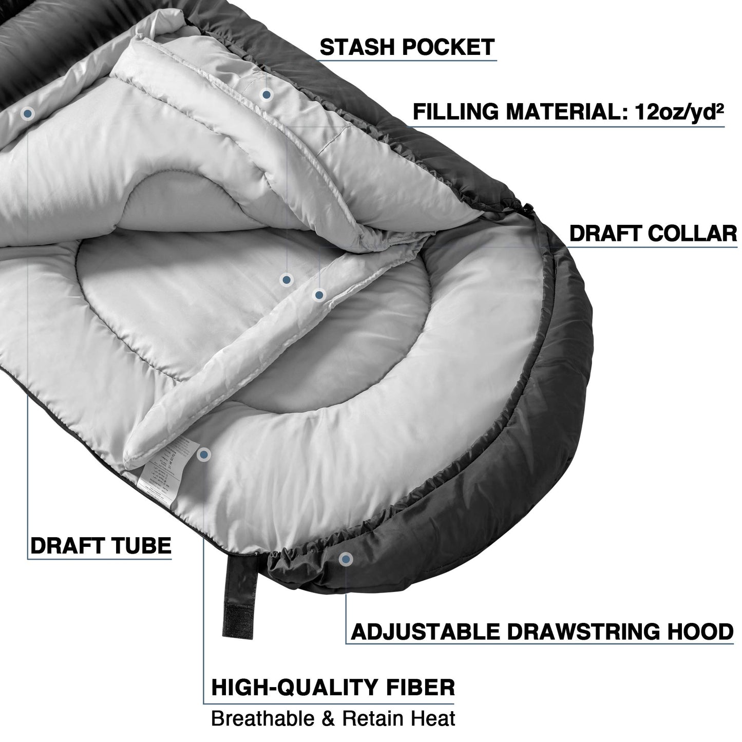 Extra-Large 4-Season Sleeping Bag with Compression Sack