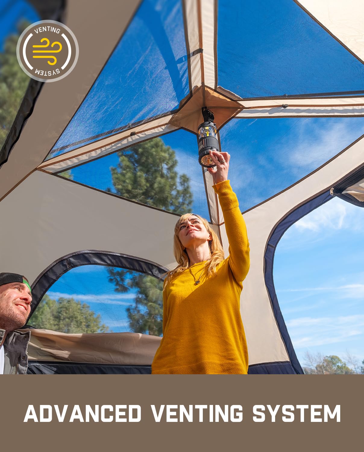 Instant Cabin Camping Tent with Rainfly and Carry Bag