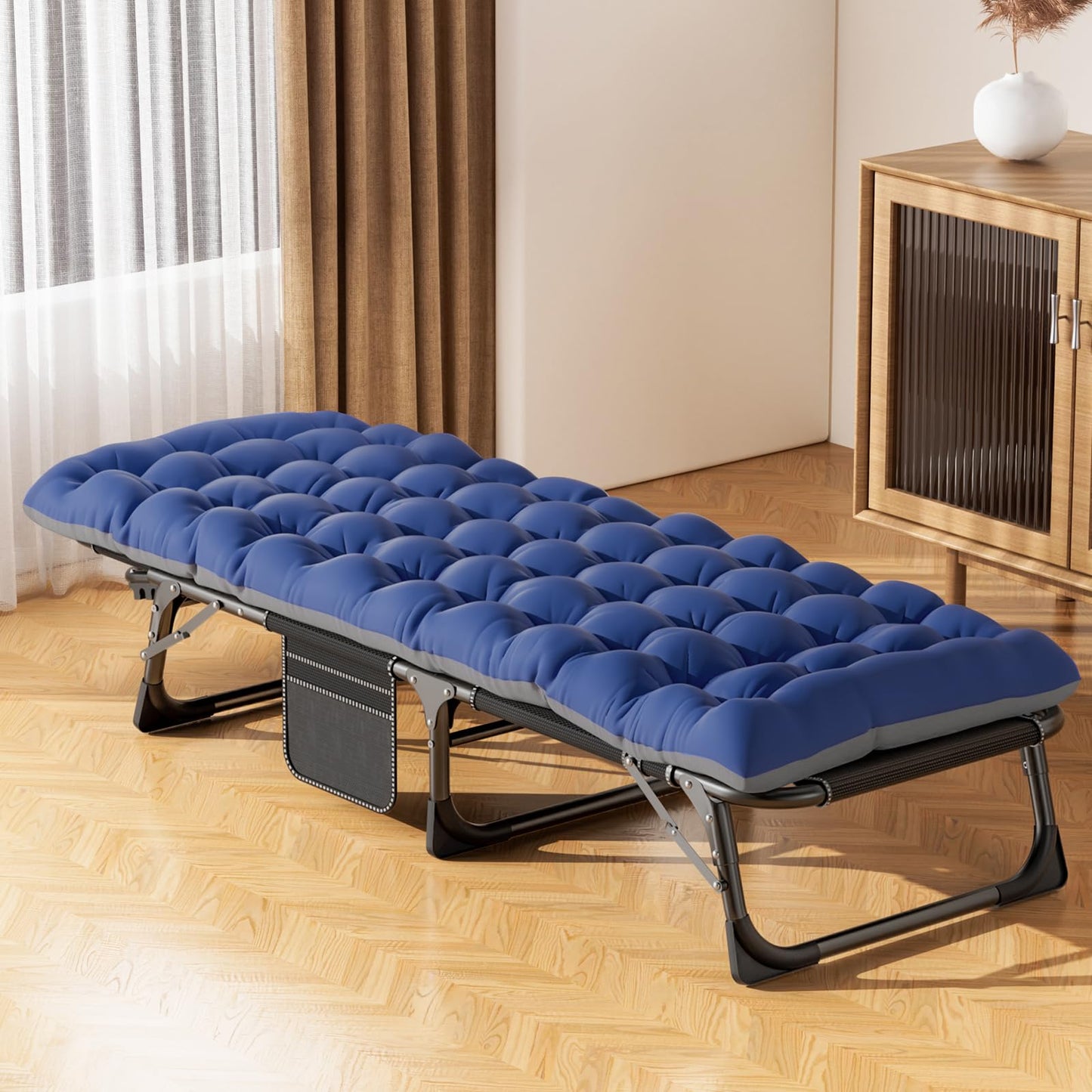 Extra-Wide Heavy-Duty Folding Camping Cot with Carry Bag
