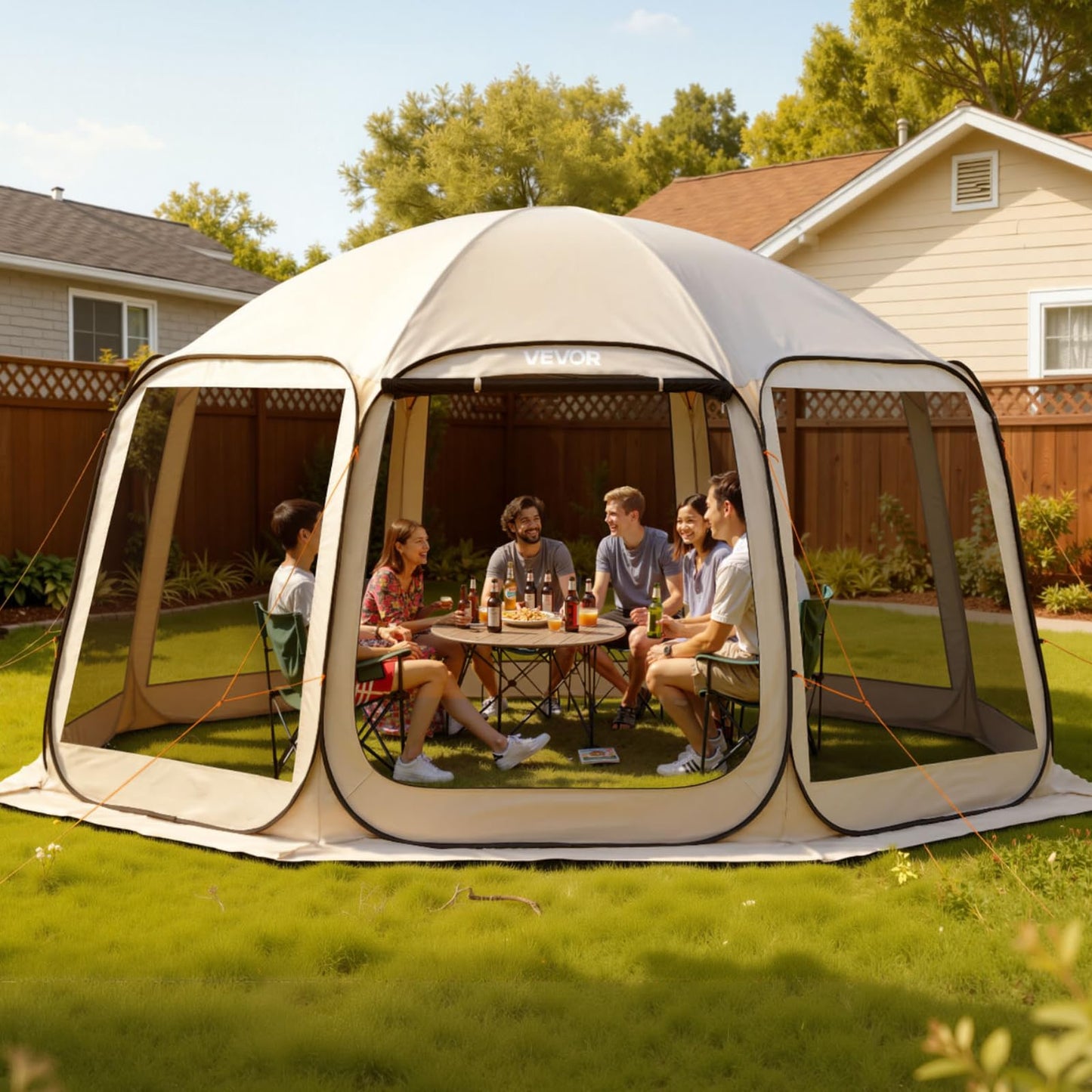 Portable Pop-Up Screen House Tent for 4–8 People