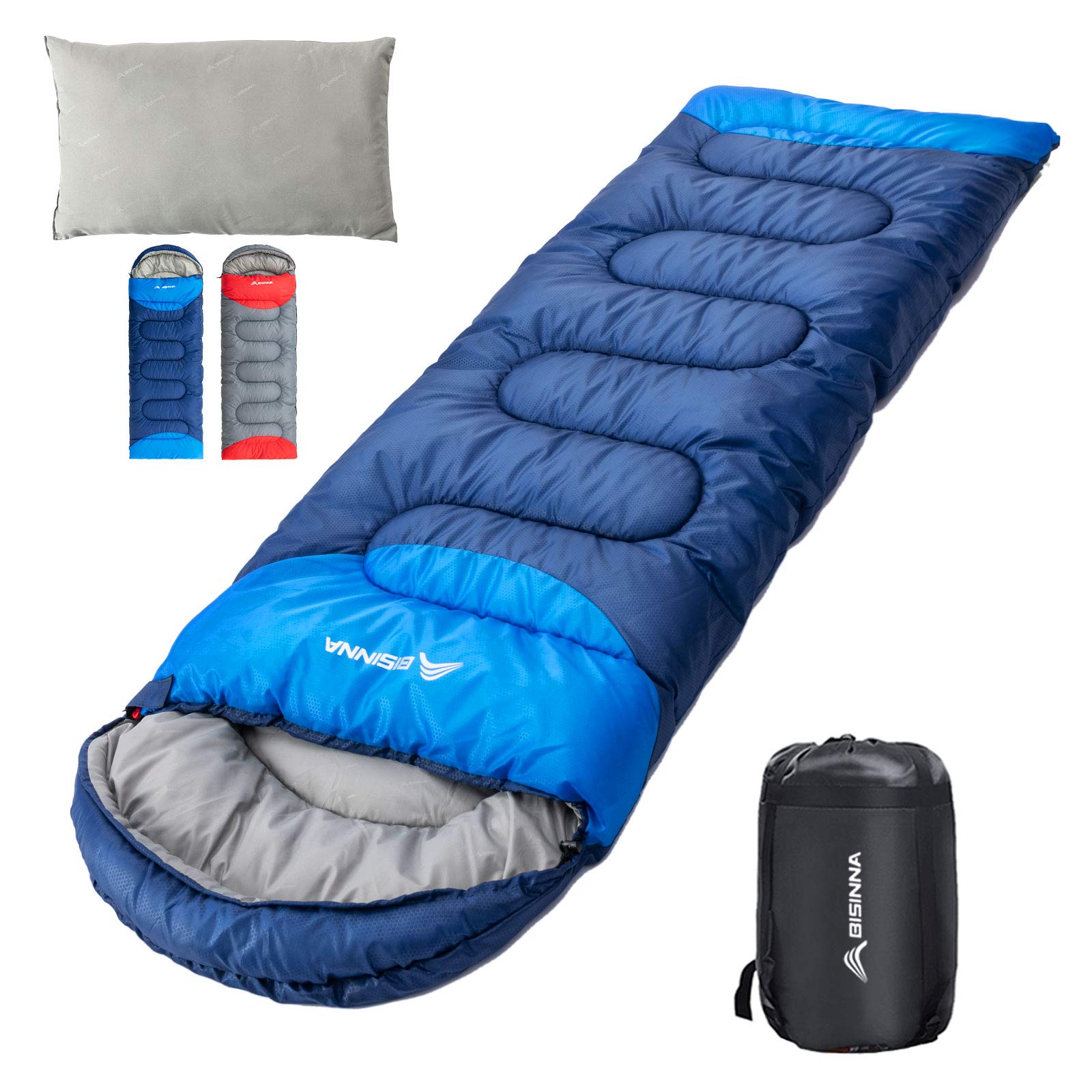 Lightweight 4-Season Sleeping Bag with Pillow