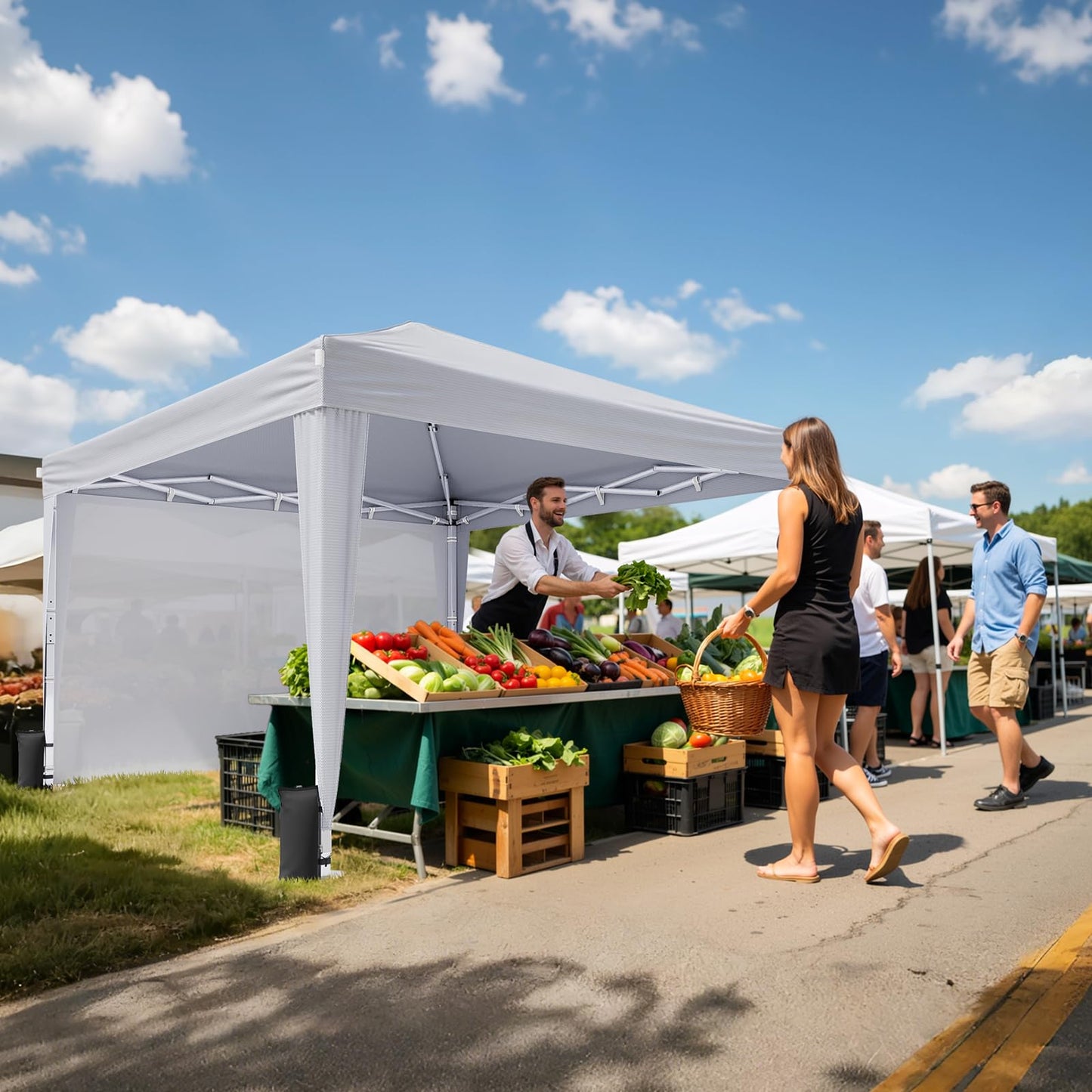 10x10 Pop-Up Canopy Tent with Sidewalls & Carry Bag