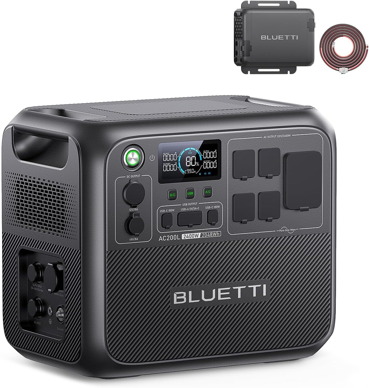 2048Wh LiFePO4 Portable Power Station with 2400W Output