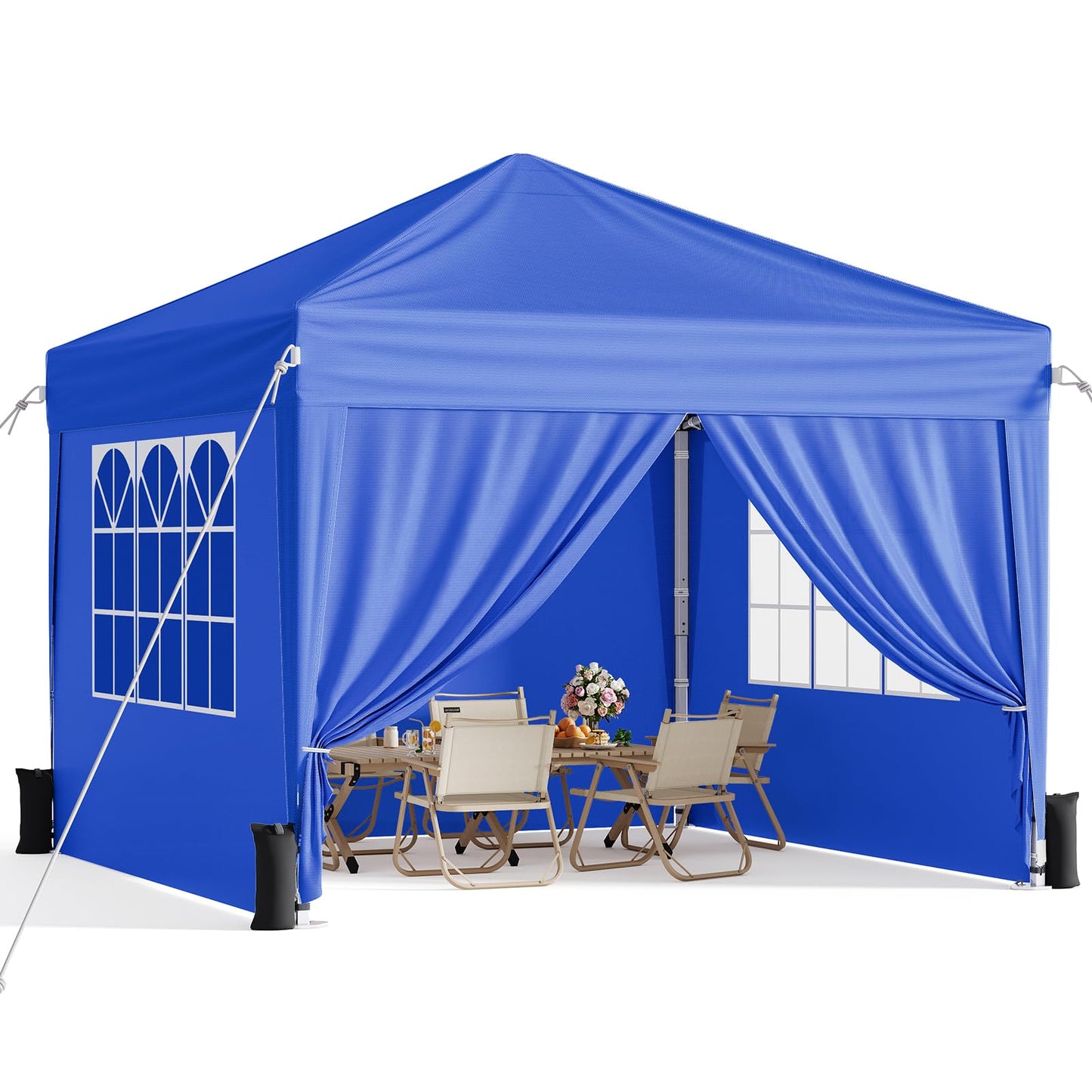 10x10 Pop-Up Canopy Tent with Sidewalls & Carry Bag