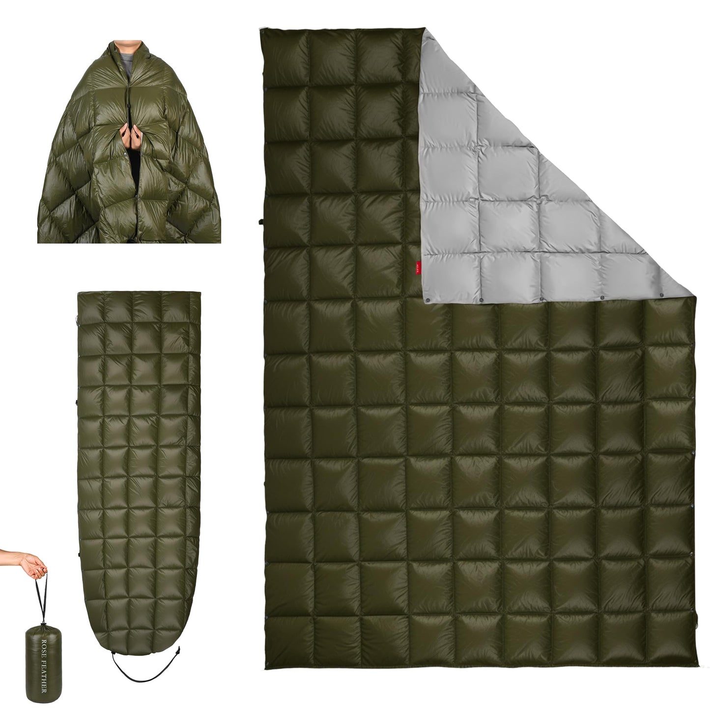 Lightweight Packable Down Camping Blanket and Travel Quilt