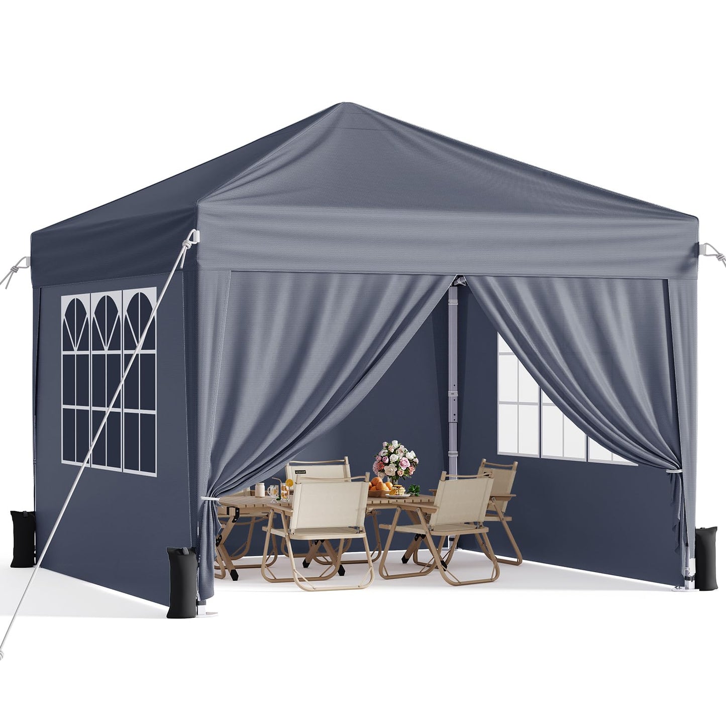 10x10 Pop-Up Canopy Tent with Sidewalls & Carry Bag