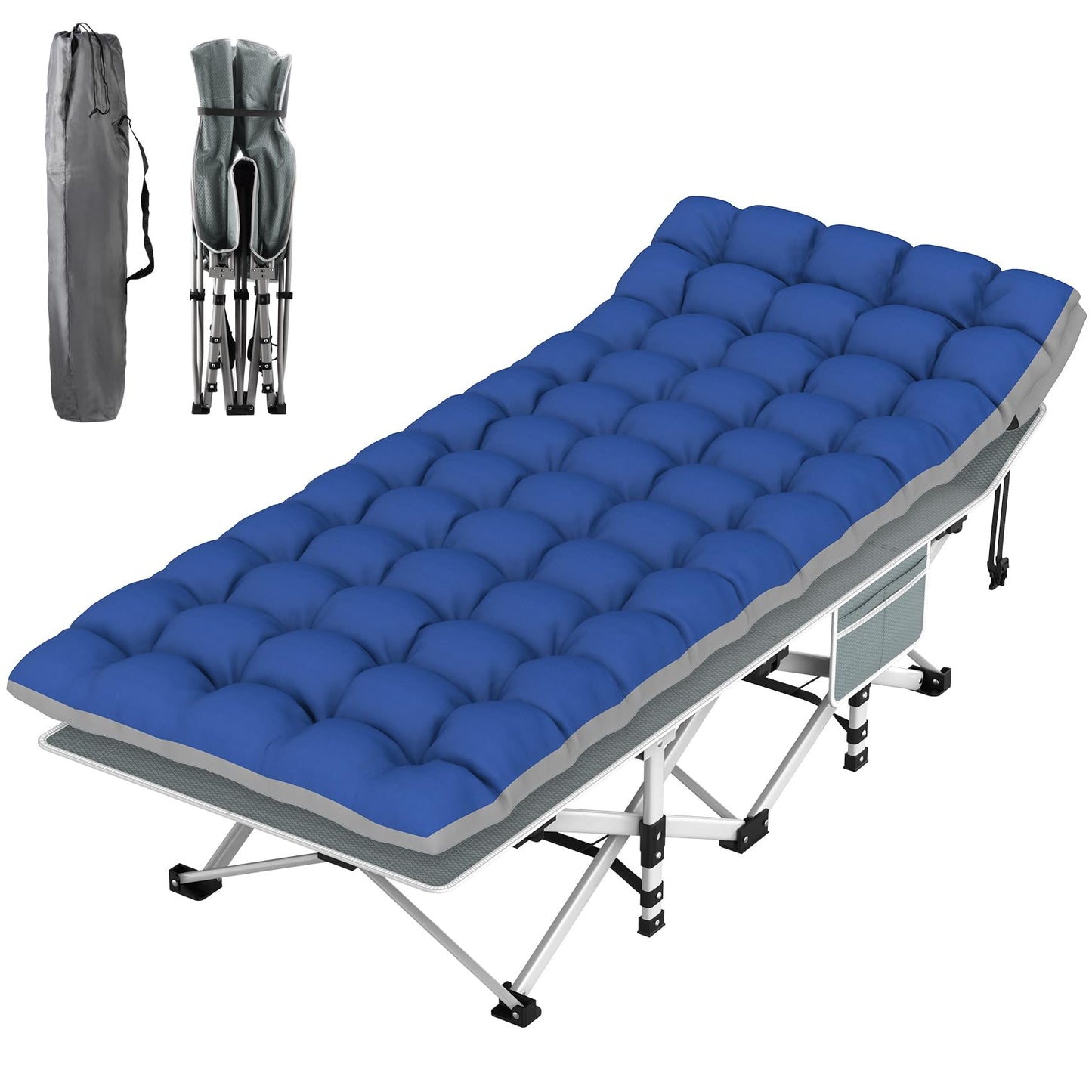 Heavy-Duty Folding Camping Cot with Pillow Mat and Carry Bag