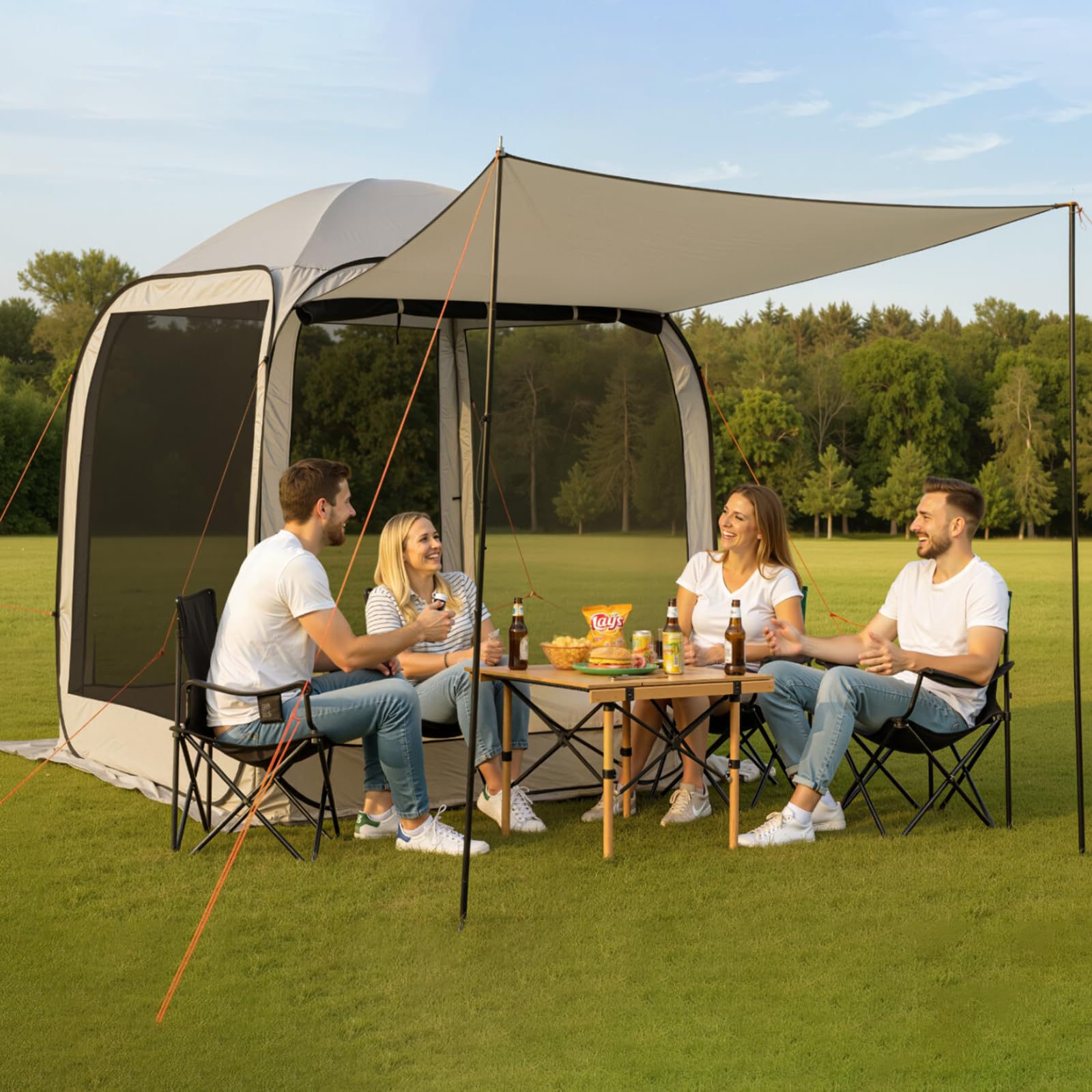 Portable Pop-Up Screen House Tent for 4–8 People