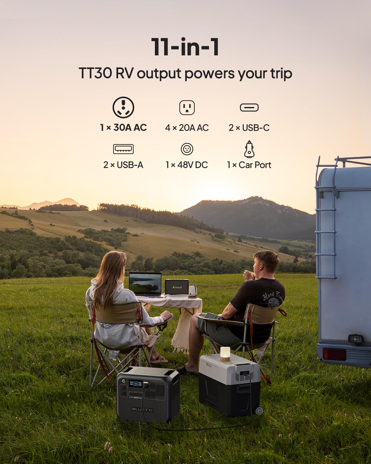 2048Wh LiFePO4 Portable Power Station with 2400W Output