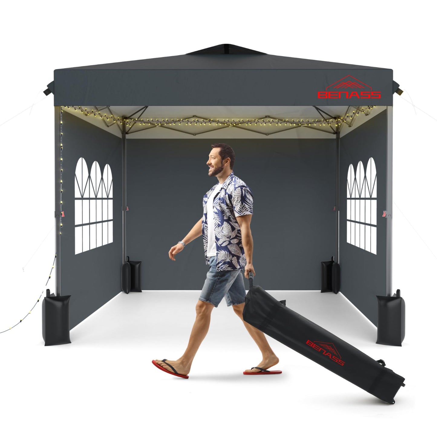 Benass 10x10 Pop Up Canopy with Sidewalls