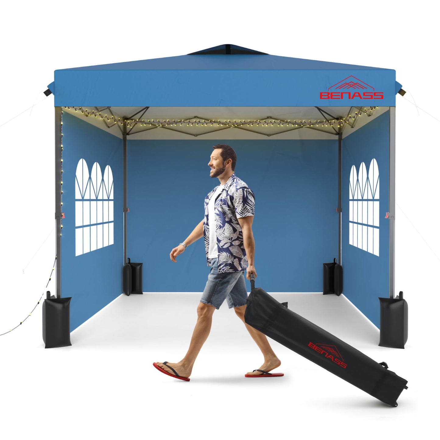 Benass 10x10 Pop Up Canopy with Sidewalls