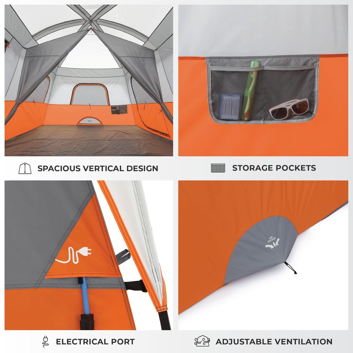 Large Multi-Room Cabin Tent for Family Camping
