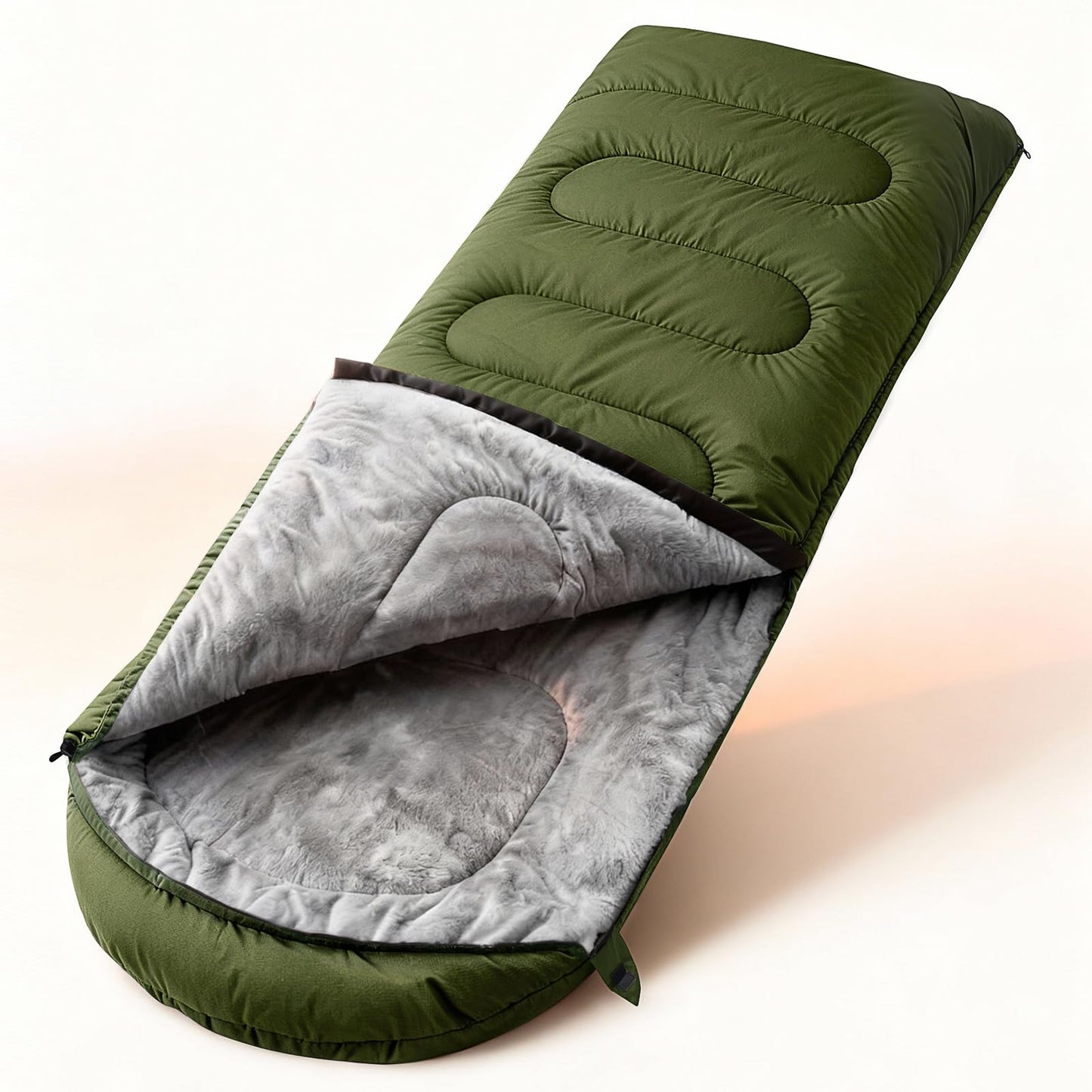 Fleece-Lined All-Season Sleeping Bag with Compression Sack