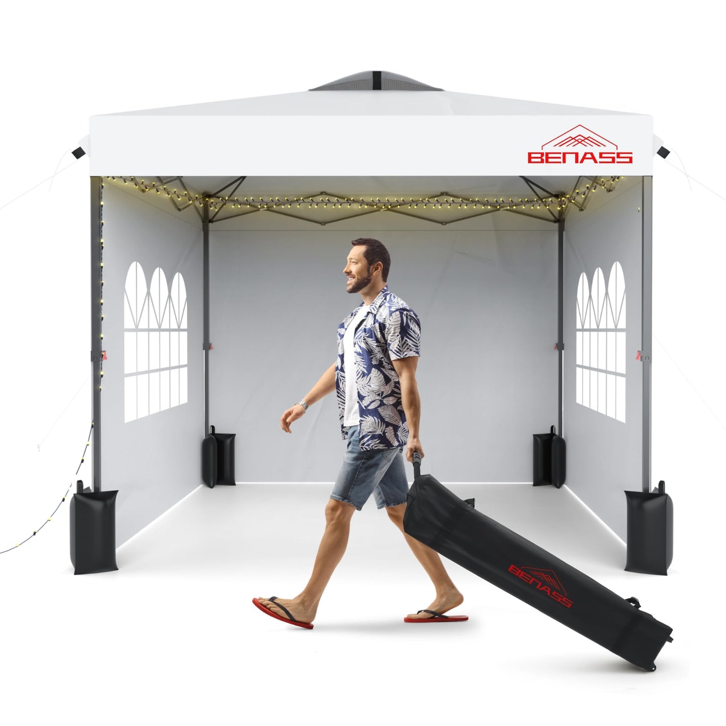 Benass 10x10 Pop Up Canopy with Sidewalls