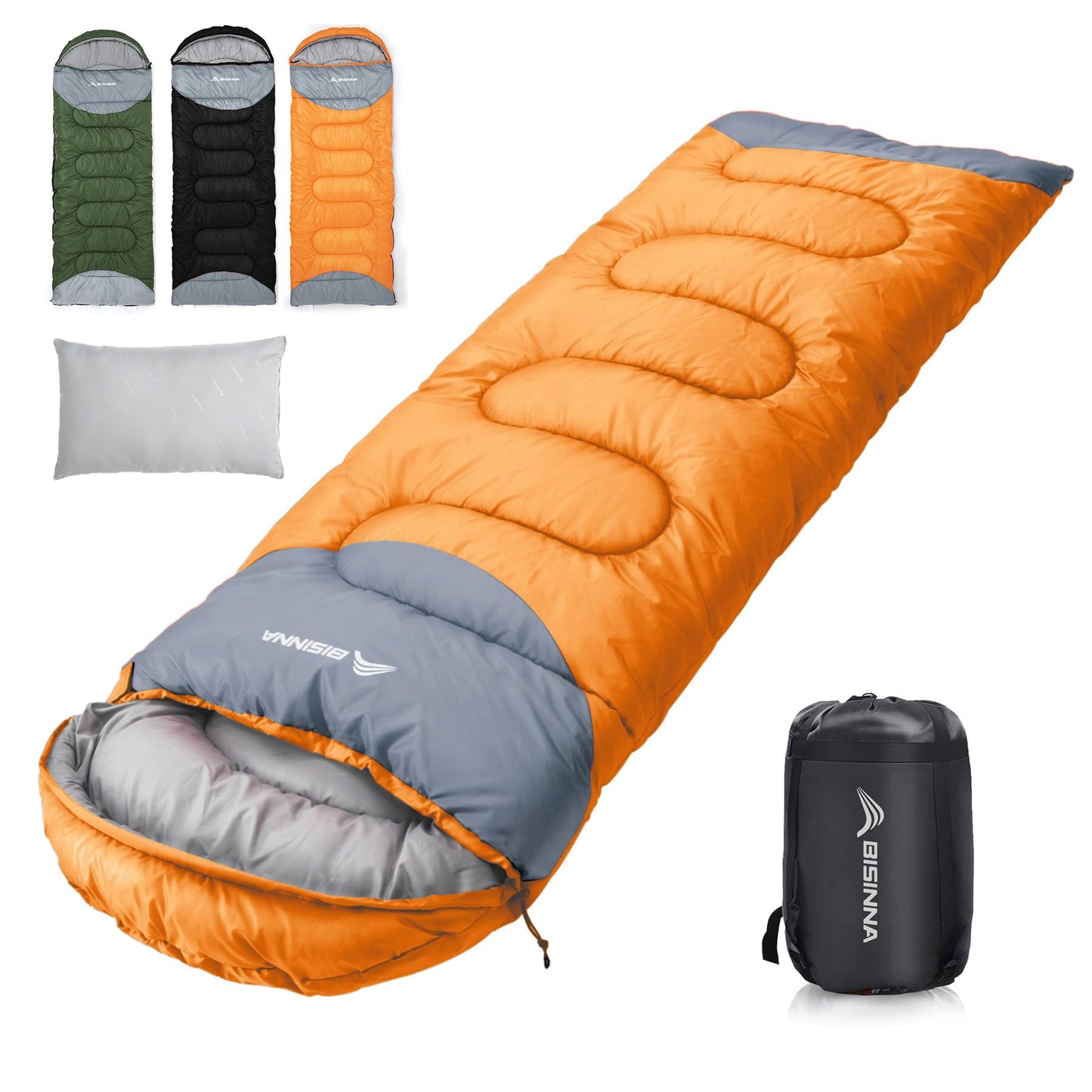 0°F Winter Sleeping Bag with Pillow and Compression Sack