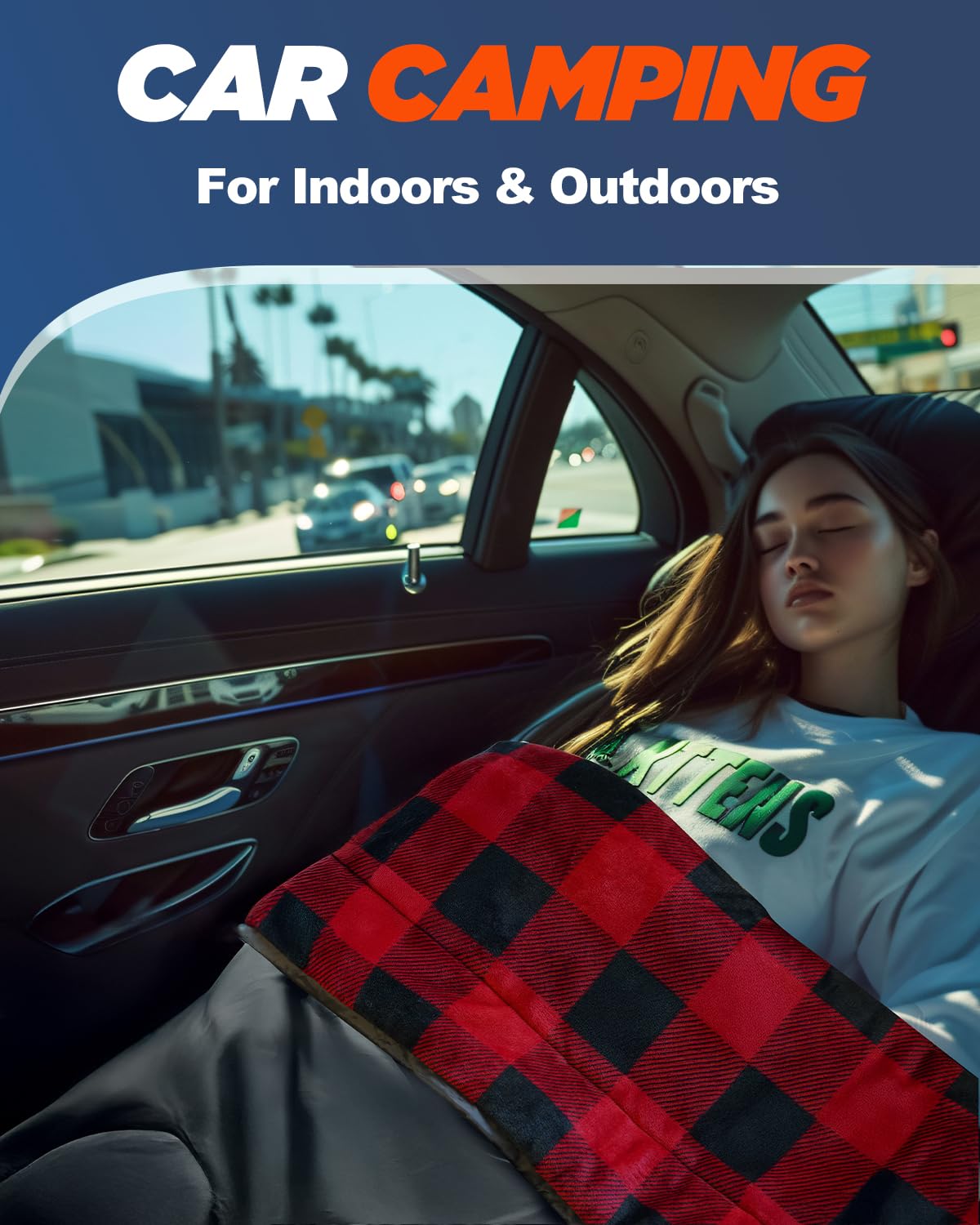 XL Flannel Sleeping Bag with Pillow and Compression Sack