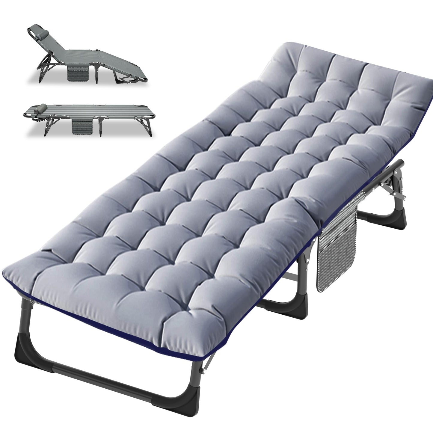 Extra-Wide Heavy-Duty Folding Camping Cot with Carry Bag
