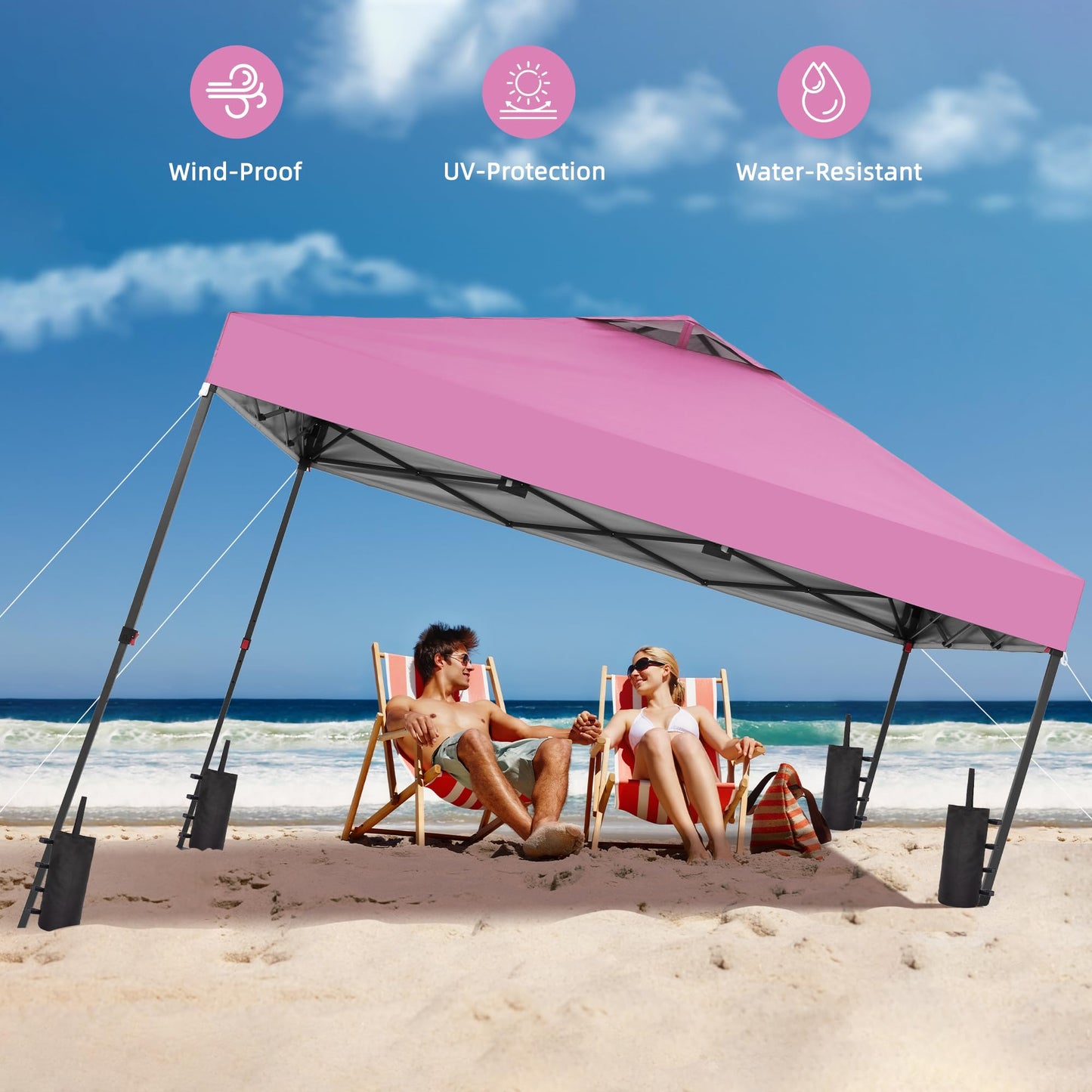 10x10 One-Push Canopy Tent with Adjustable Height